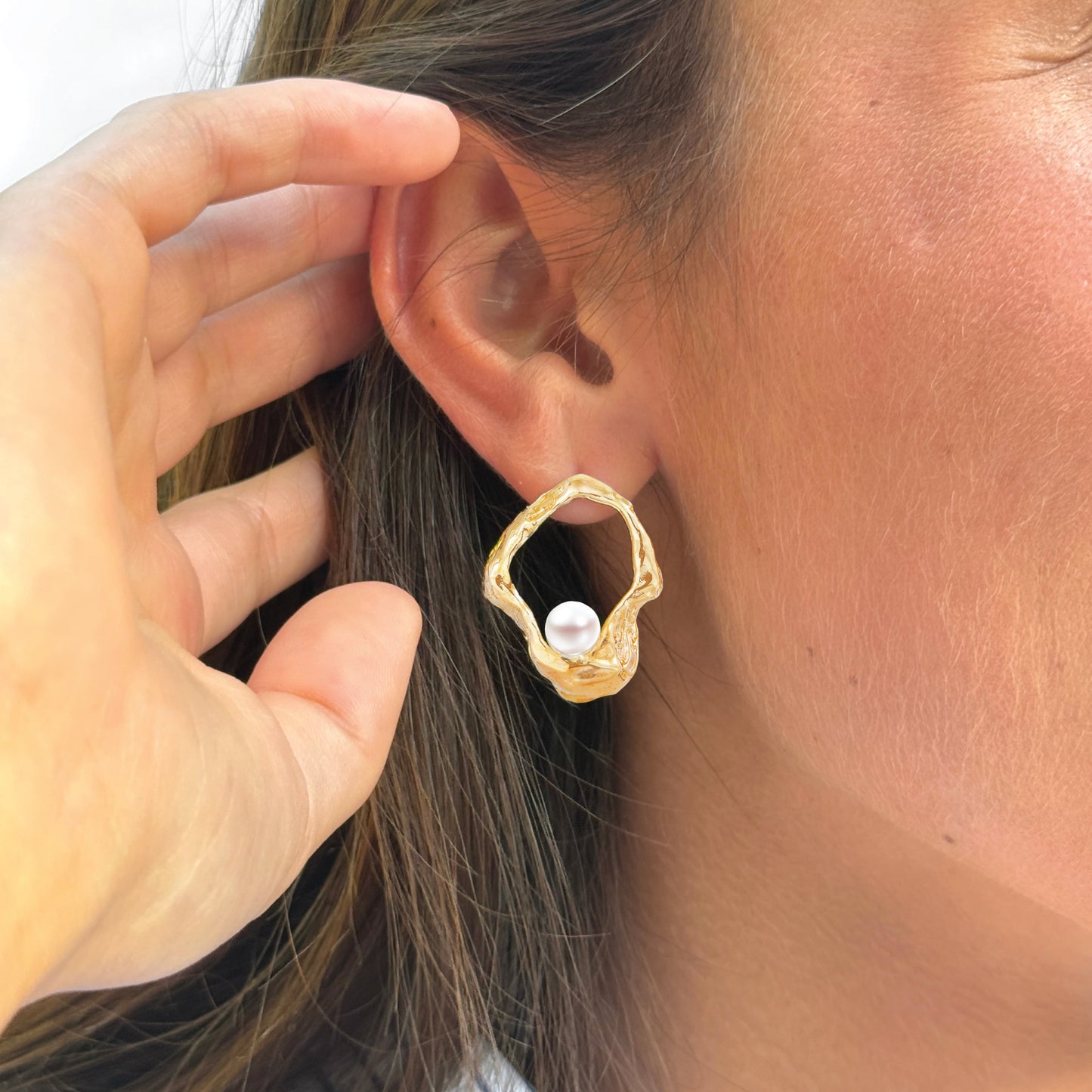 Floating Pearl Earrings
