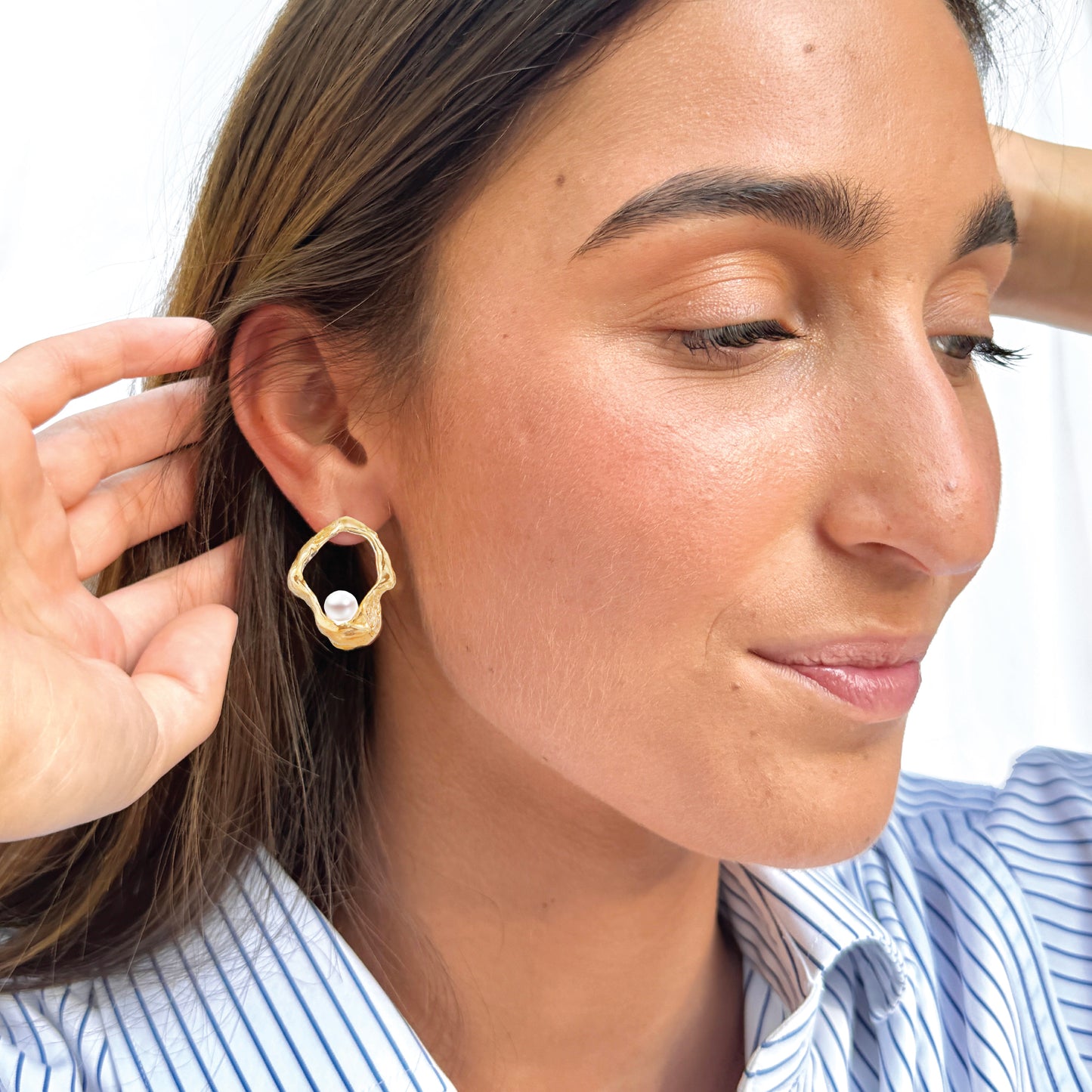 Floating Pearl Earrings