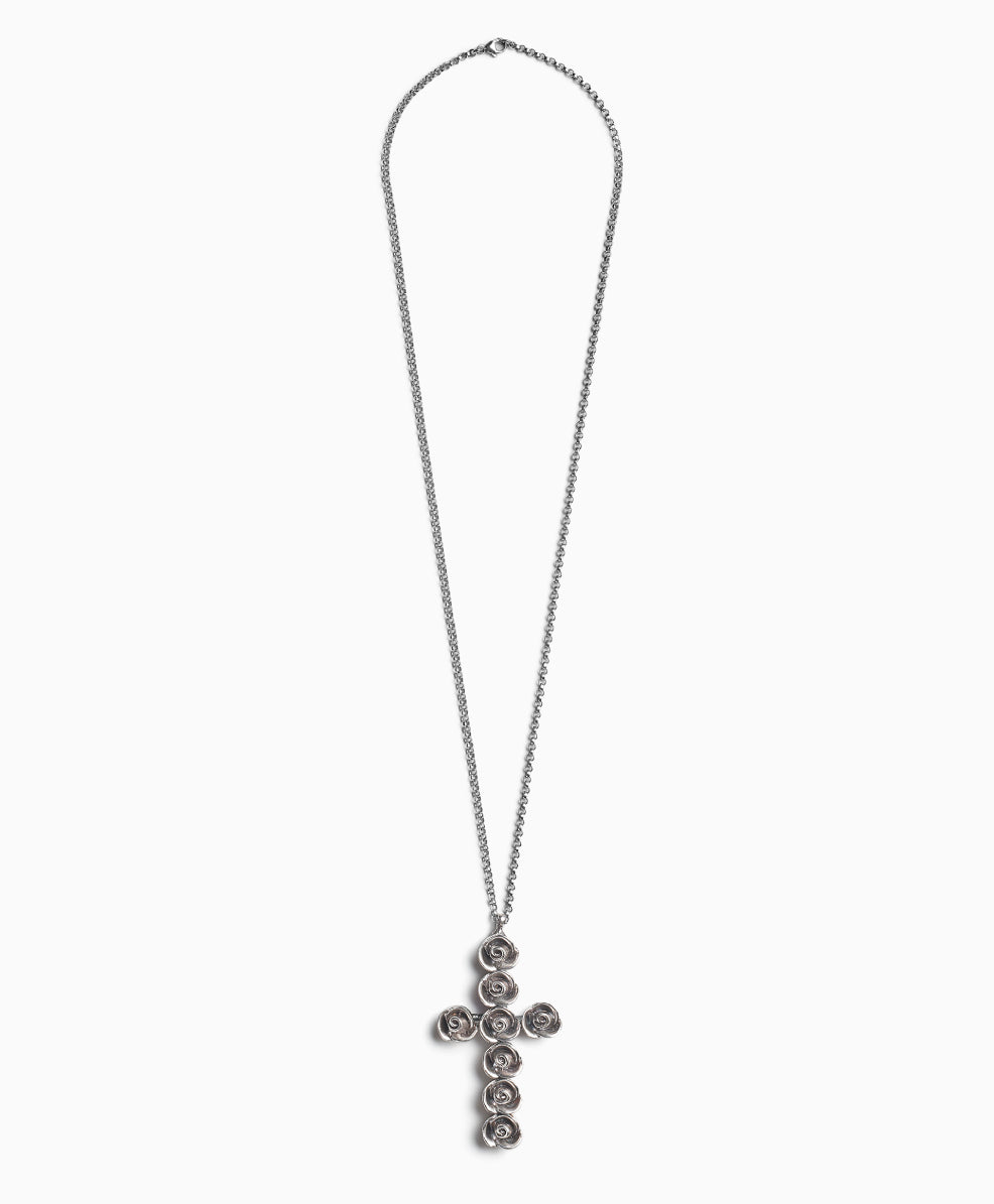 Rose Heirloom Cross Silver