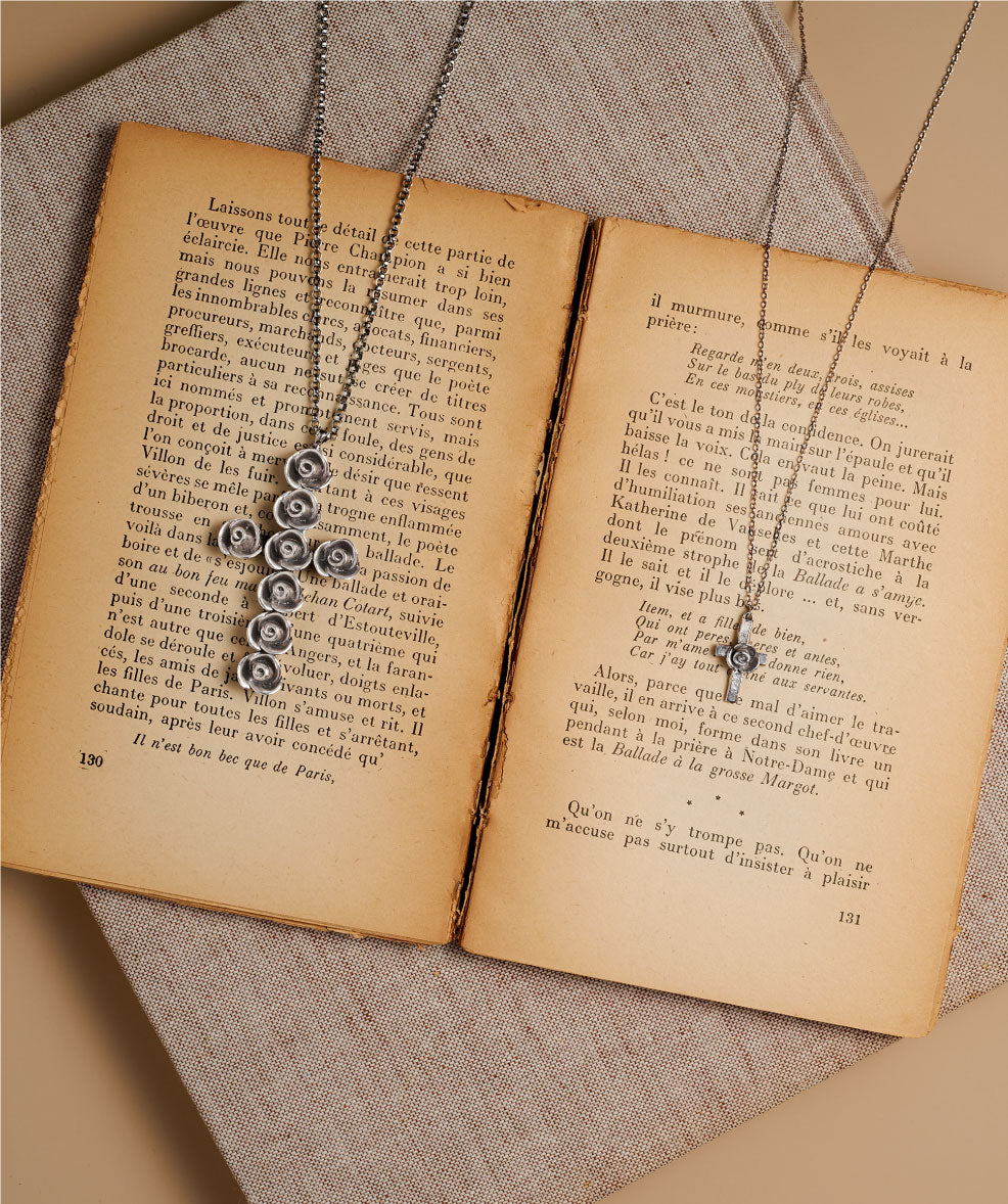 Rosette Cross Necklace