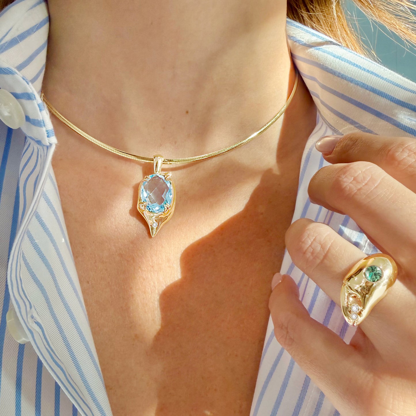 Cadiz Topaz and Diamond Necklace