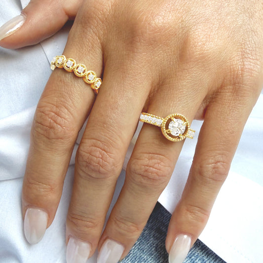 Floating Gem Eternity Band