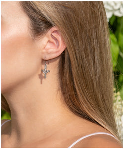 Rosette Cross Earrings