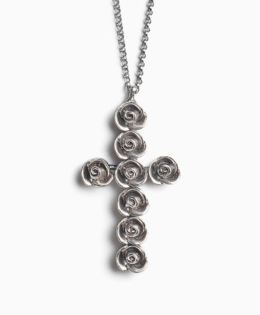 Rose Heirloom Cross Silver