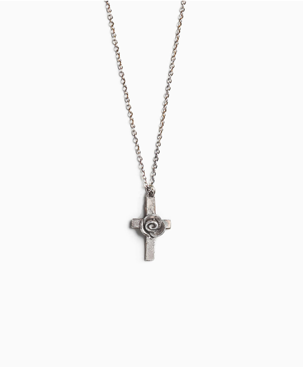 Rosette Cross Necklace